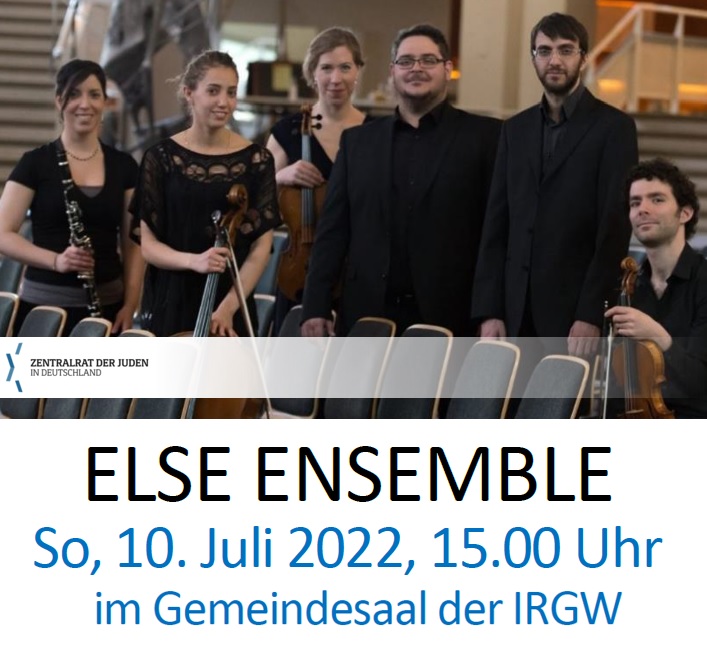 Konzert mit dem ELSE-Ensemble, So, 10.07.2022, 15.00 Uhr, Gemeindesaal der IRGW