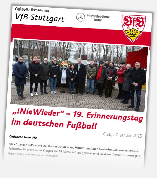 Gedenken des VfB Stuttgart anl. des 19. Erinnerungstags im Deutschen Fuball