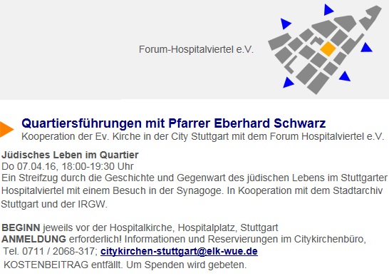 Fhrung Forum Hospitalviertel - Jdisches Leben im Quartier