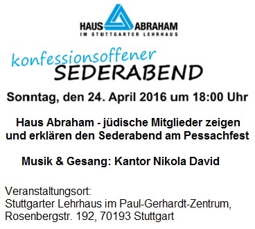 Konfessionsoffener Sederabend im Haus Abraham