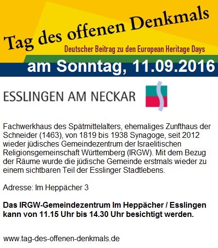 Tag des offenen Denkmals am 11.09.2016