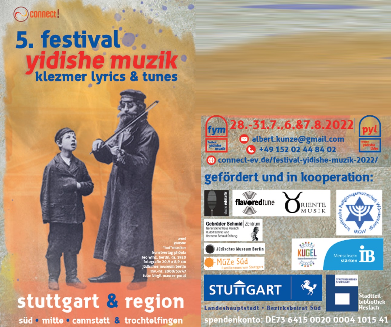 Yidishe Muzik Festival 2022 - mit Beteiligung der IRGW am Sonntag, 31.07.2022