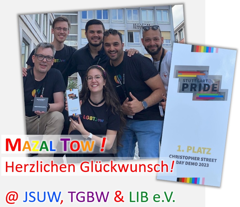 MAZAL TOW - herzlichen Glckwunsch an JSUW, TGBW und LIB e.V.!