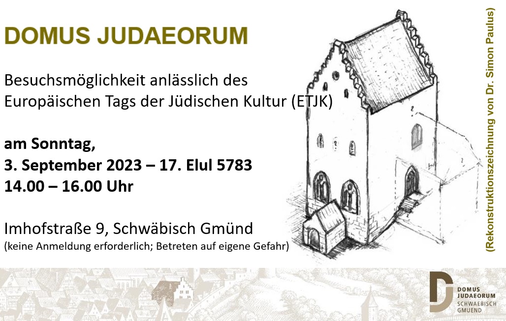 Besuchsmglichkeit des Domus Judaeorum Schwbisch Gmnd anlsslich des Europischen Tages der Jdischen Kultur 2023