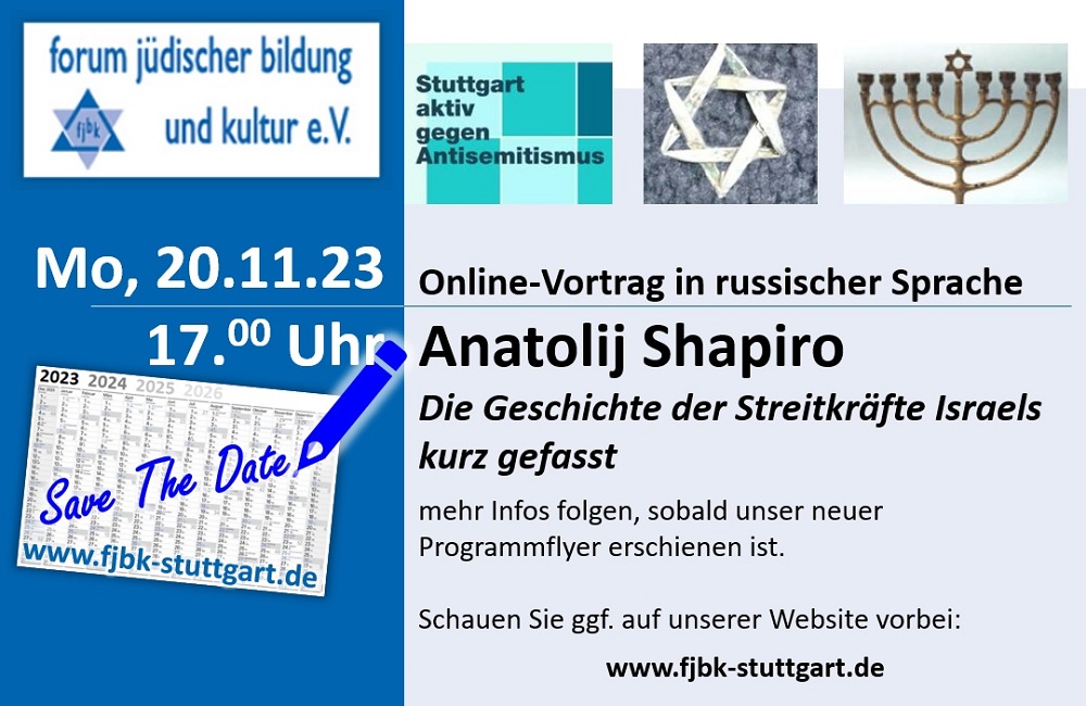 Save The Date  -  nhere Infos folgen, sobald unser Programmflyer fertig ist  -  siehe auch www.fjbk-stuttgart.de