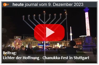 ZDF heute journal vom 9. Dezember 2023 - Lichter der Hoffnung: Chanukka-Feier in Stuttgart